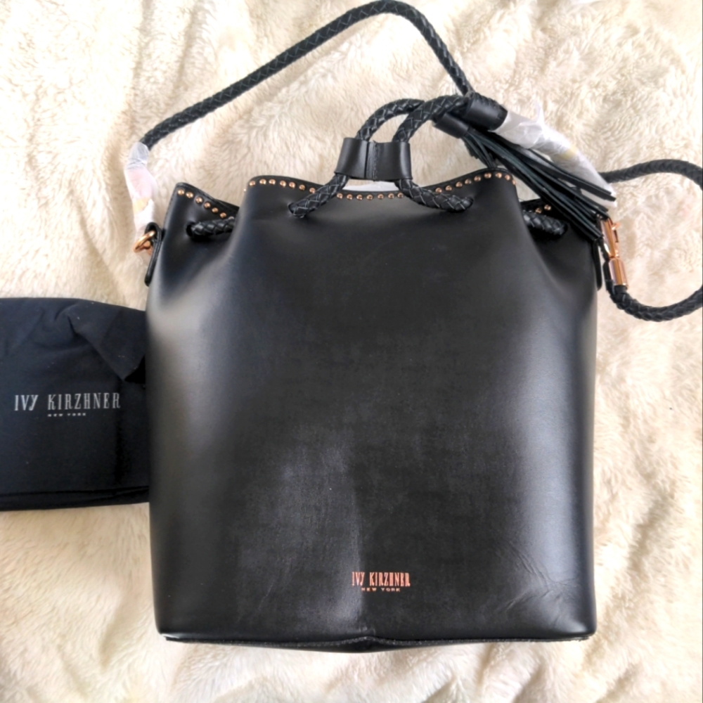 Ivy kirzhner Sultan Black- Soft Vegetable Calf Handbag Tamanho U nwT